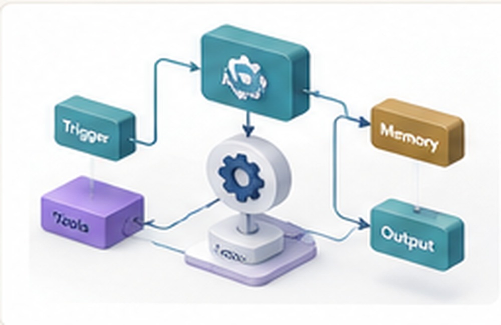 Abstract Claude agent workflow illustration